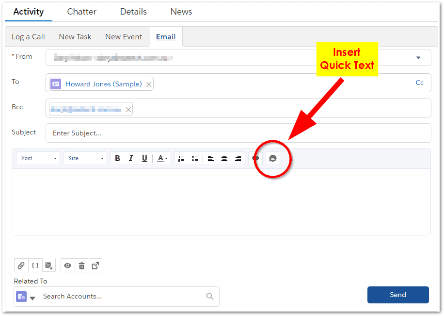 Quick Text in Salesforce Lightning